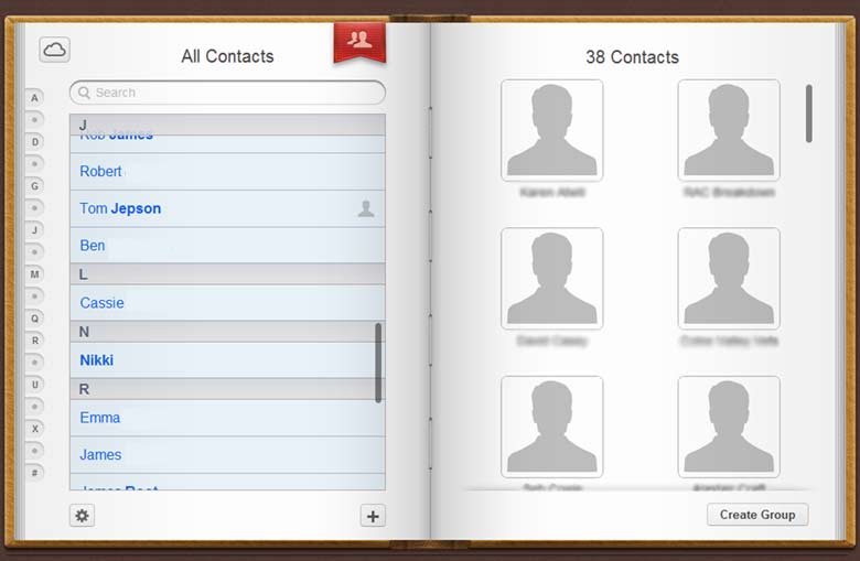 icloud contacts selected